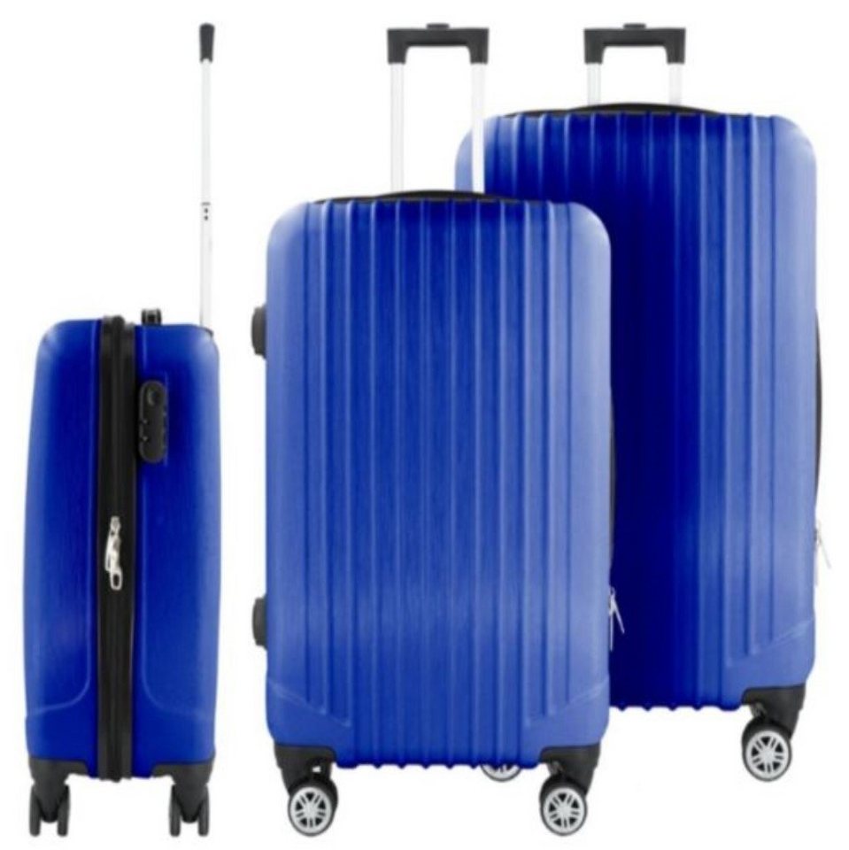 KESSMANN HOFFMANN Kofferset Hartschalenkoffer Set 3 Teilig Kofferset L XL XXL mittel groß Koffer, 4 Rollen, (Koffer-Set, 3 tlg., Leichtgewicht Rollkoffer 360° Rollen Reisen Urlaub Reisekoffer Set), Trolley Gepäckset Hartschalenkoffer Urlaubskoffer Handgepäck Organizer von KESSMANN HOFFMANN