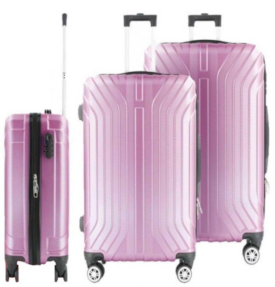 KESSMANN HOFFMANN Kofferset Hartschalenkoffer Set 3 Teilig Kofferset L XL XXL mittel groß Koffer, 4 Rollen, (Koffer-Set, 3 tlg., Leichtgewicht Rollkoffer mit 360° Rollen Reisen Urlaub Reisekoffer Set), Trolley Gepäckset Hartschalenkoffer Urlaubskoffer Handgepäck Organizer von KESSMANN HOFFMANN