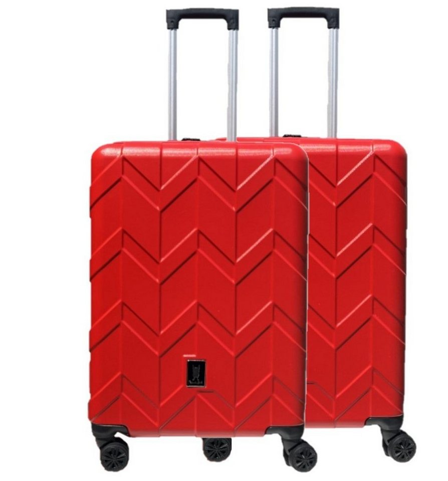 KESSMANN HOFFMANN Kofferset ABS Hartschalen Koffer 2 teilig Set Kofferset Reisekoffer groß rot, 4 Rollen, (Koffer-Set, 2 tlg., Leichtgewicht Rollkoffer mit 360° Rollen Reisen Urlaub Reisekoffer Set), Trolley Gepäckset Hartschalenkoffer Urlaubskoffer Handgepäck Organizer von KESSMANN HOFFMANN