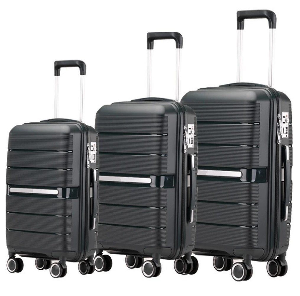 KESSMANN Kofferset ABS Hartschalen Koffer 3 teilig Set Kofferset Reisekoffer groß, 4 Rollen, (Koffer-Set, 3 tlg., Leichtgewicht Rollkoffer mit 360° Rollen Reisen Urlaub Reisekoffer Set), Trolley Gepäckset Hartschalenkoffer Urlaubskoffer Handgepäck Organizer von KESSMANN