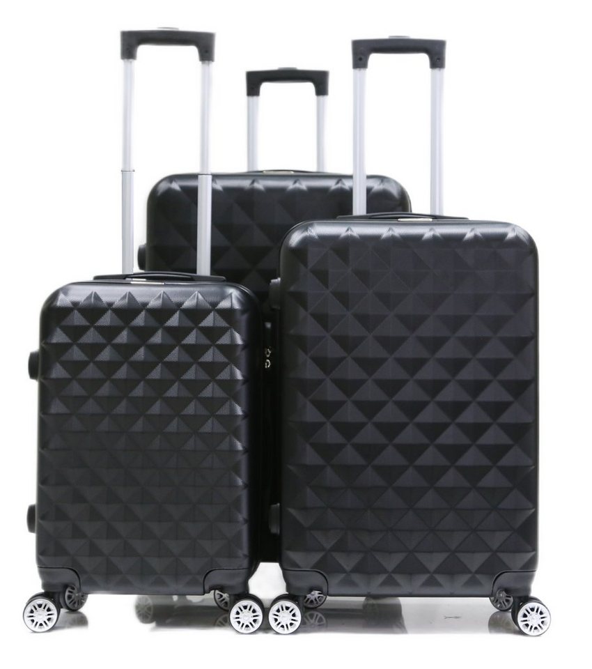 KESSMANN Kofferset 3 Teilig Kofferset Reisekoffer Gepäck Reisekoffer klein mittel groß, 4 Rollen, (Koffer-Set, 3 tlg., Leichtgewicht Rollkoffer 360° Rollen Reisen Urlaub Reisekoffer Set), Trolley Gepäckset Hartschalenkoffer Urlaubskoffer Handgepäck Organizer von KESSMANN