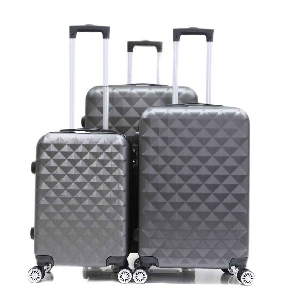 KESSMANN Kofferset 3 Teilig Kofferset Reisekoffer Gepäck Reisekoffer klein mittel groß, 4 Rollen, (Koffer-Set, 3 tlg., Leichtgewicht Rollkoffer 360° Rollen Reisen Urlaub Reisekoffer Set), Trolley Gepäckset Hartschalenkoffer Urlaubskoffer Handgepäck Organizer von KESSMANN