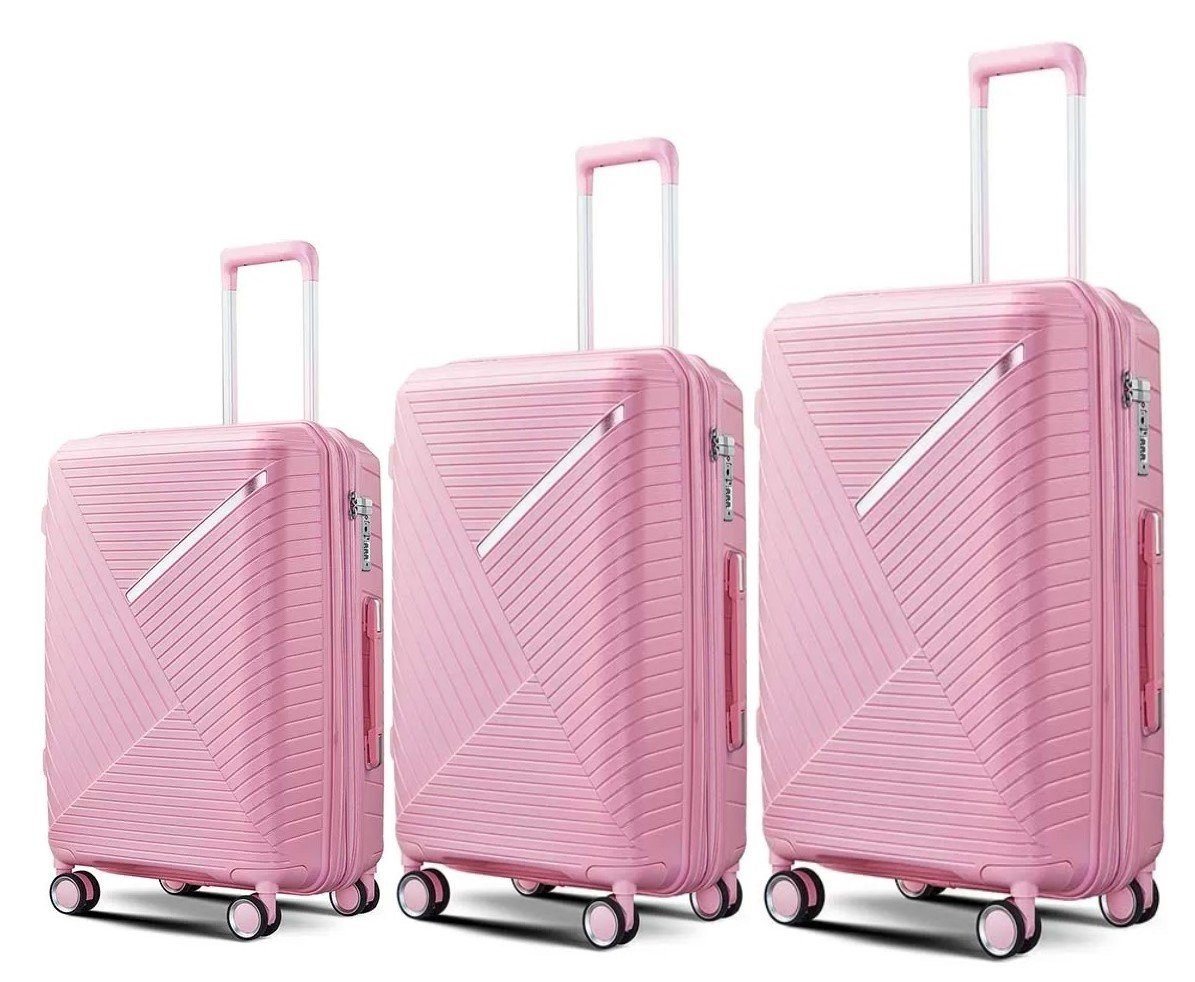 KESSMANN Kofferset Hartschalenkoffer Set 3 Teilig Kofferset M klein L mittel XL groß, 4 Rollen, (Koffer-Set, 3 tlg., 360° Rollen Leichtgewicht Rollkoffer Reisen Urlaub Reisekoffer Set), Trolley Gepäckset Hartschalenkoffer Urlaubskoffer Handgepäck Organizer von KESSMANN