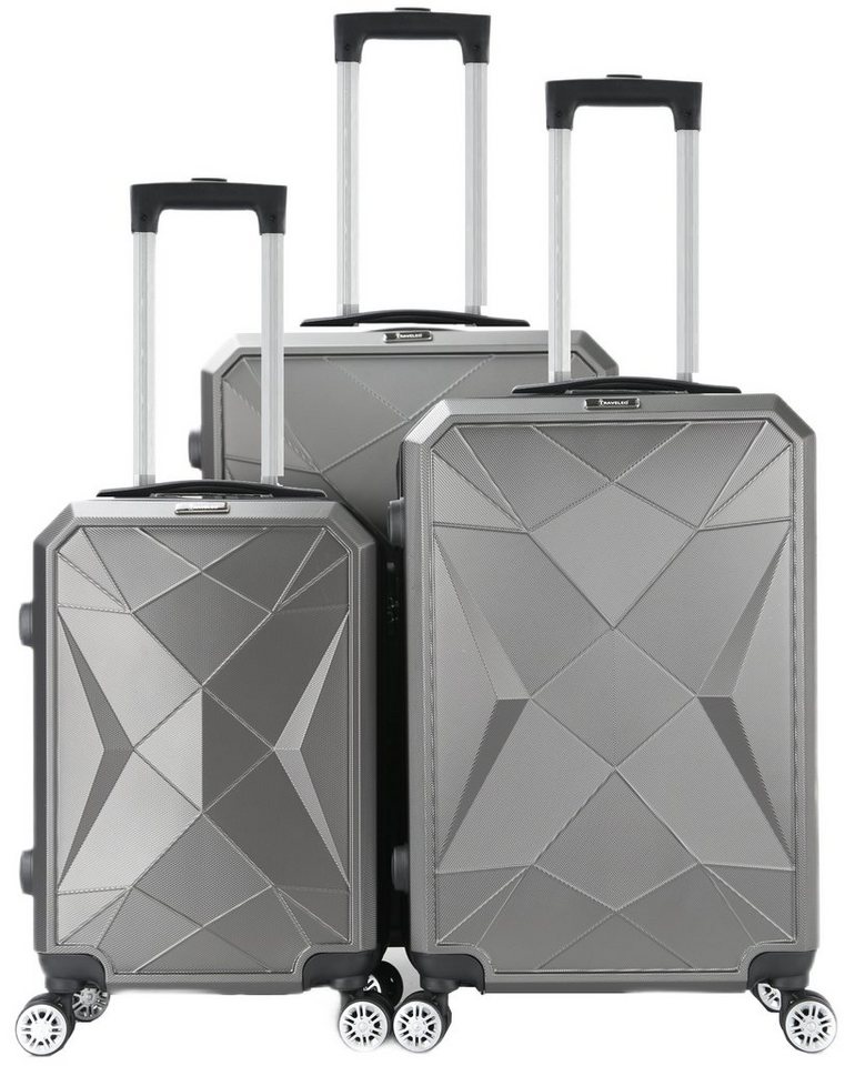 KESSMANN Kofferset Hartschalenkoffer Set 3 Teilig Kofferset S-M L XL mittel groß Koffer, 4 Rollen, (Koffer-Set, 3 tlg., Leichtgewicht Rollkoffer 360° Rollen Reisen Urlaub Reisekoffer Set), Trolley Gepäckset Hartschalenkoffer Urlaubskoffer Handgepäck Organizer von KESSMANN