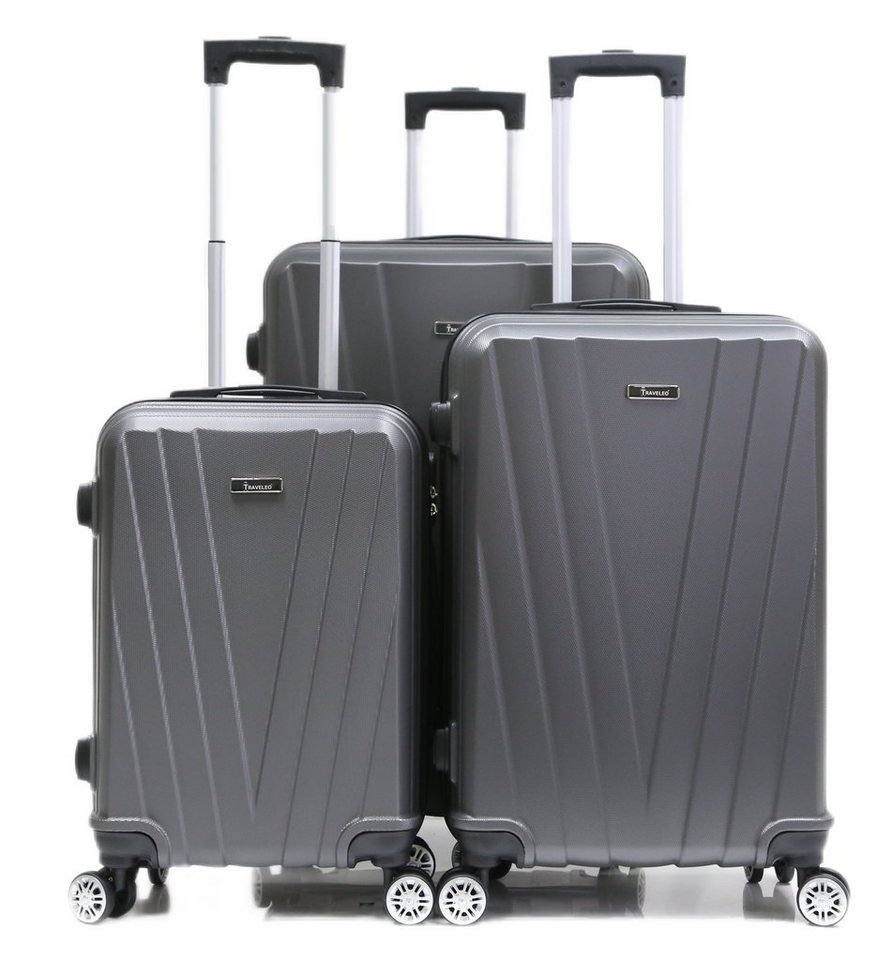 KESSMANN Kofferset Hartschalenkoffer Set 3 Teilig Kofferset S-M L XL mittel groß Koffer, 4 Rollen, (Koffer-Set, 3 tlg., Leichtgewicht Rollkoffer 360° Rollen Reisen Urlaub Reisekoffer Set), Trolley Gepäckset Hartschalenkoffer Urlaubskoffer Handgepäck Organizer von KESSMANN