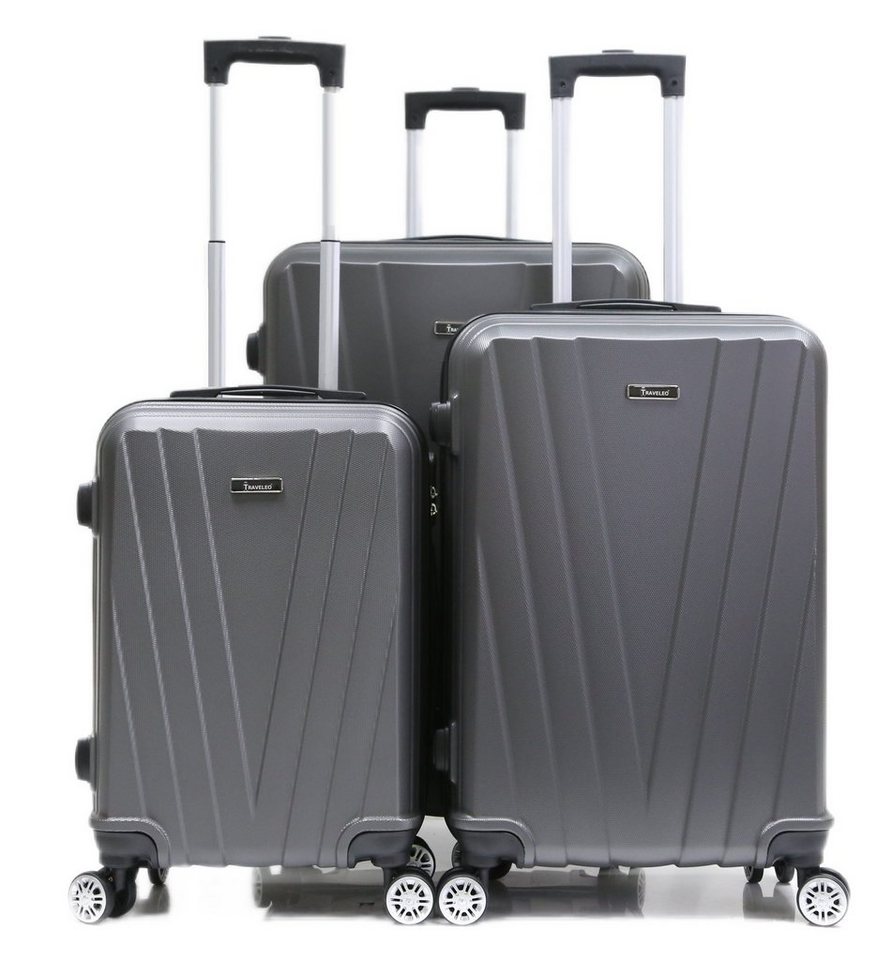 KESSMANN Kofferset Hartschalenkoffer Set 3 teilig Kofferset S-M L XL Koffer -VARIANTE-, 4 Rollen, (Koffer-Set, 3 tlg., Leichtgewicht Rollkoffer 360° Rollen Reisen Urlaub Reisekoffer Set), Trolley Gepäckset Hartschalenkoffer Urlaubskoffer Handgepäck Organizer von KESSMANN