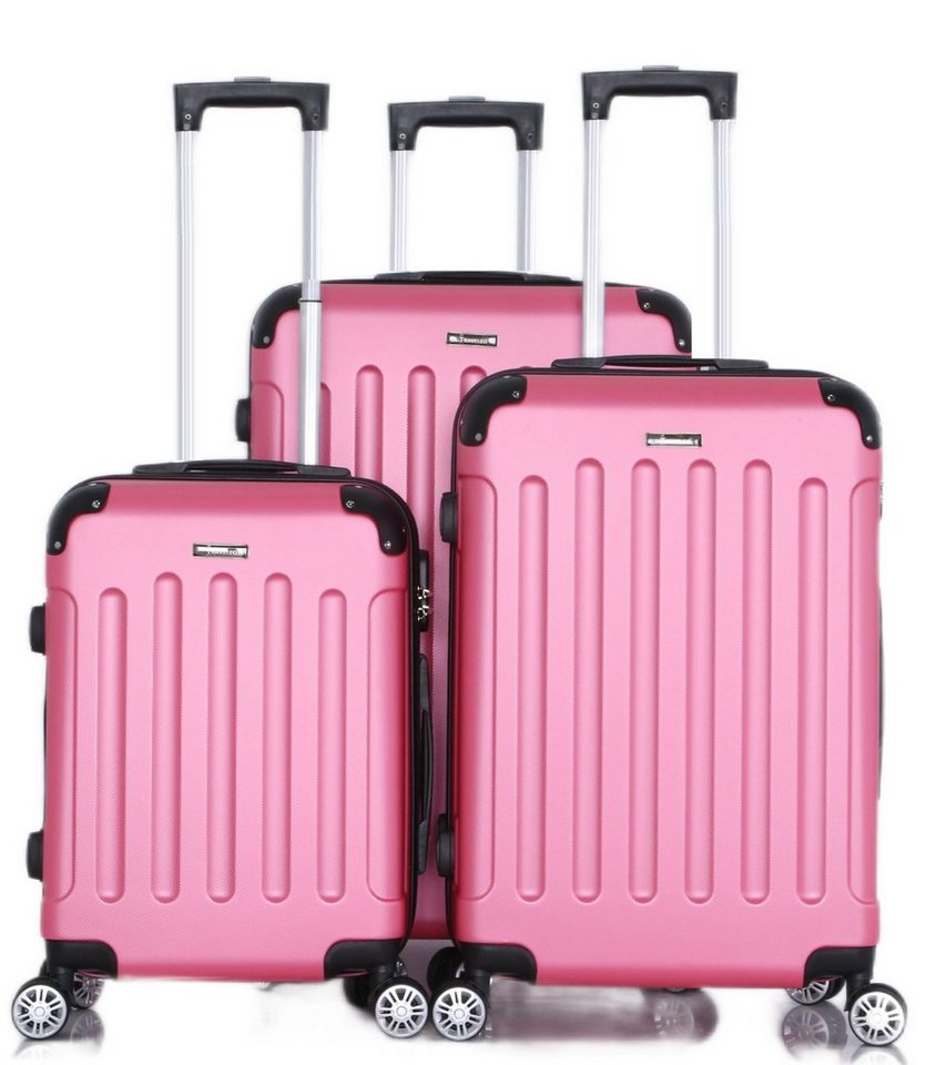 KESSMANN Kofferset Hartschalenkoffer Set 3 teilig Kofferset S-M L XL Koffer -VARIANTE-, 4 Rollen, (Koffer-Set, 3 tlg., Leichtgewicht Rollkoffer 360° Rollen Reisen Urlaub Reisekoffer Set), Trolley Gepäckset Hartschalenkoffer Urlaubskoffer Handgepäck Organizer von KESSMANN