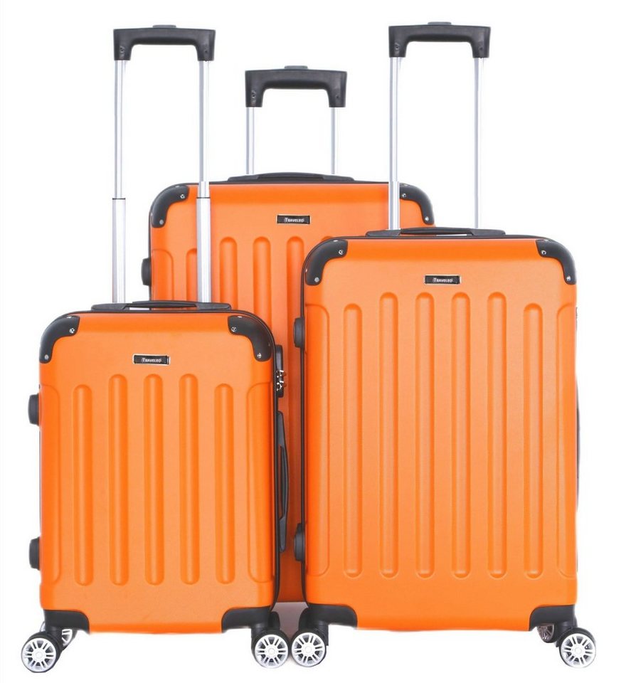 KESSMANN Kofferset Hartschalenkoffer Set 3 teilig Kofferset S-M L XL Koffer -VARIANTE-, 4 Rollen, (Koffer-Set, 3 tlg., Leichtgewicht Rollkoffer 360° Rollen Reisen Urlaub Reisekoffer Set), Trolley Gepäckset Hartschalenkoffer Urlaubskoffer Handgepäck Organizer von KESSMANN