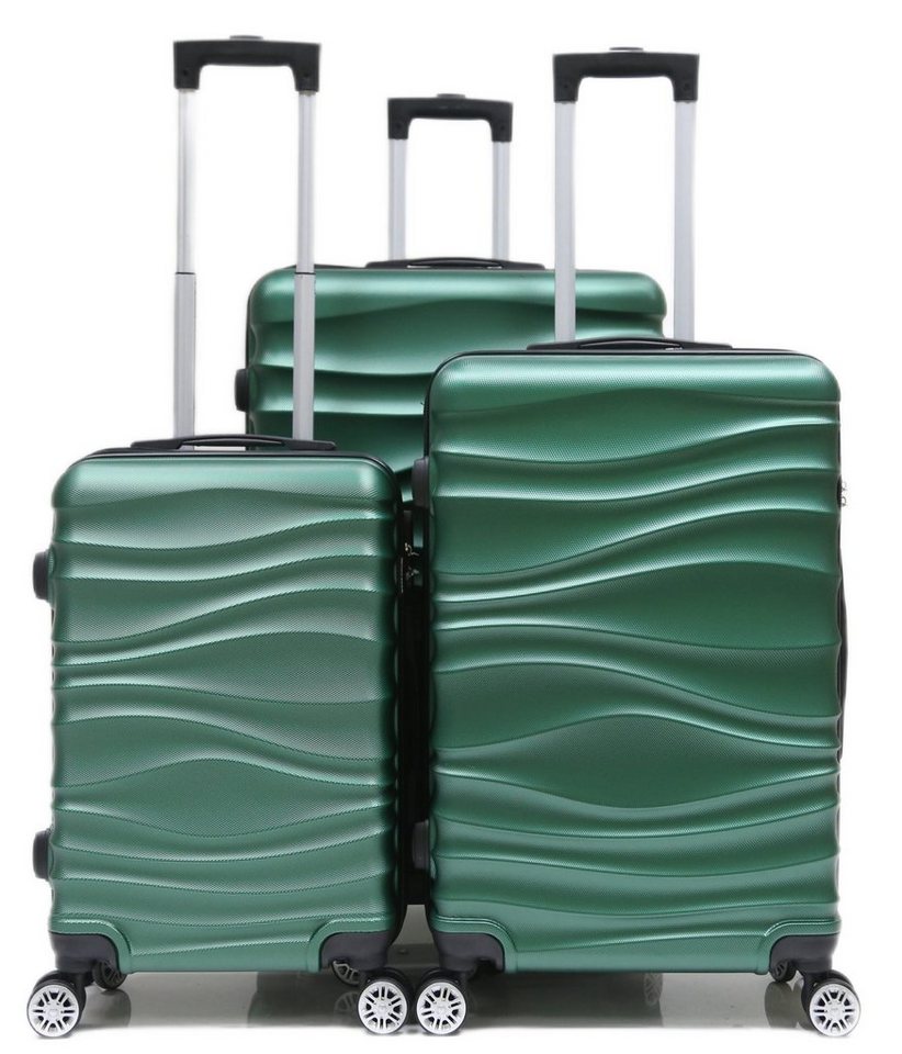 KESSMANN Kofferset TITAN" 3 Teiliges Kofferset Reisekoffer klein mittel groß grün, 4 Rollen, (Koffer-Set, 3 tlg., Leichtgewicht Rollkoffer 360° Rollen Koffer Reisen Urlaub Trolley), Koffer Hartschalenkoffer Reisekofferset Urlaubskoffer Handgepäck Case" von KESSMANN