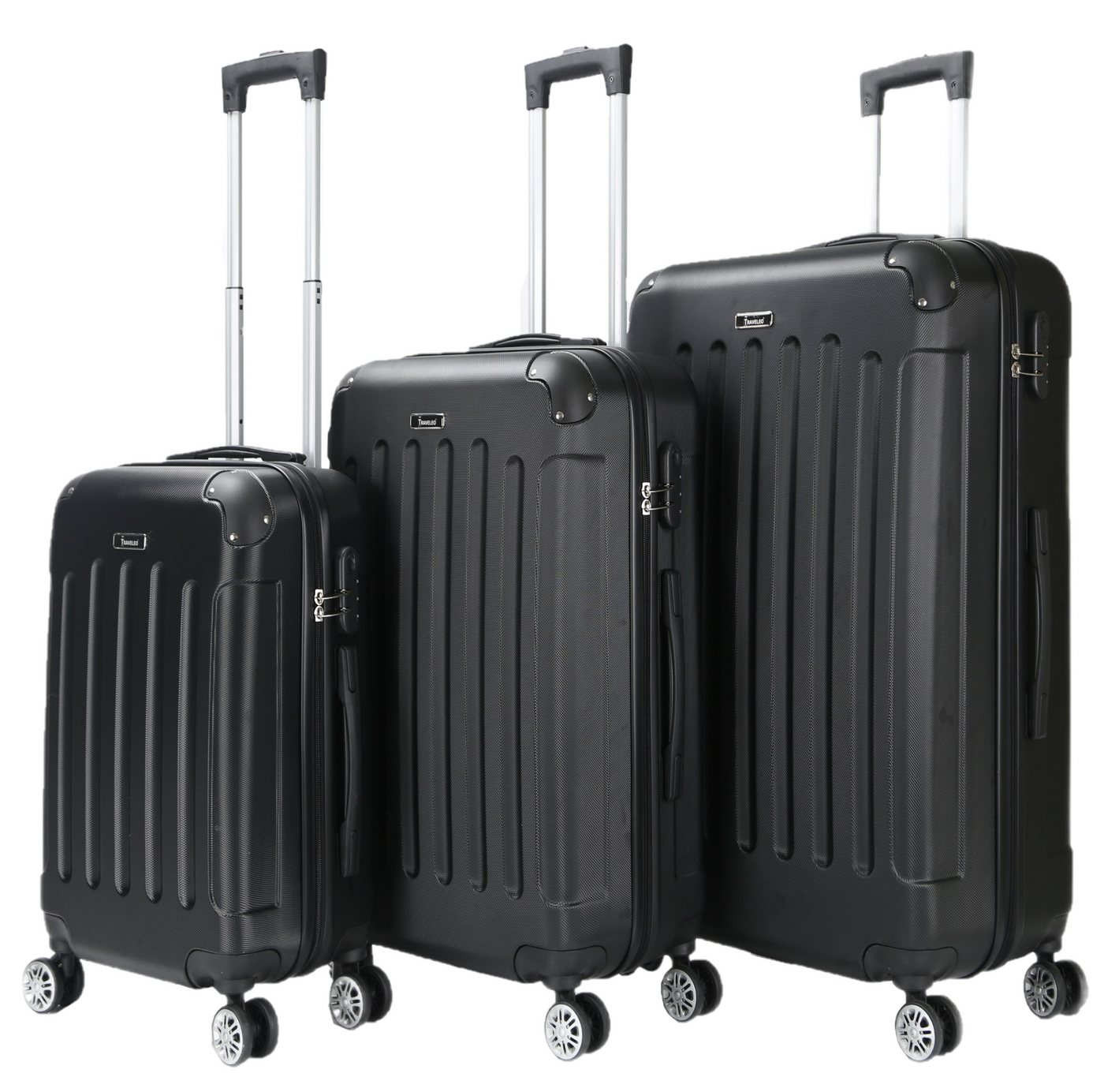 KESSMANN Kofferset ABS Hartschalen Koffer 3 teilig Set Kofferset Reisekoffer groß, 4 Rollen, (Koffer-Set, 3 tlg., Leichtgewicht Rollkoffer mit 360° Rollen Reisen Urlaub Reisekoffer Set), Trolley Gepäckset Hartschalenkoffer Urlaubskoffer Handgepäck Organizer von KESSMANN