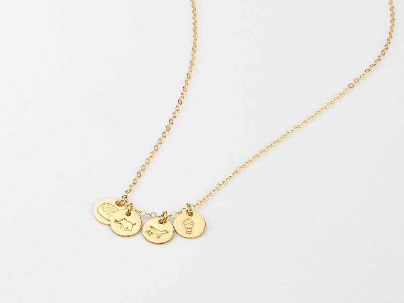 Personalisierte Plättchen Halskette. Personalisierter Kreis Tag. Handgestempelte Symbole. Geschenk Für Kinder. Tochter Weihnachtsgeschenk Personalisierte Plättchen Halskette. Personalisierter Kreis Tag. Handgestempelte Symbole. Geschenk Für Kinder. Tochter Weihnachtsgeschenk von KESTJewelry