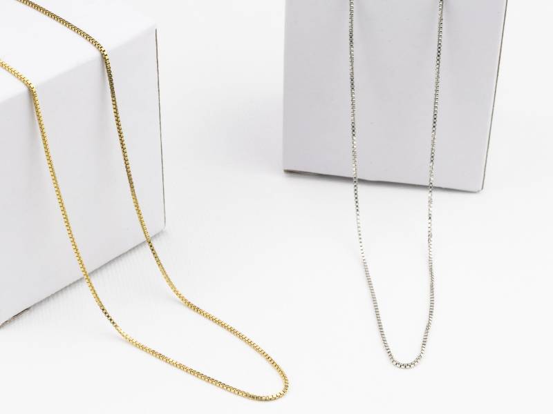 Zierliche Halskette. Silber Oder Gold Box Kette Einfache Layering Für Jeden Tag. Halsketten Frauen. Geschenk Sie von KESTJewelry