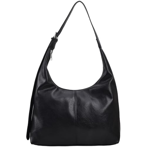 KESUDE Handbags For Women Shopper Tasche Handtasche Schwarz Damen PU Leder Umhängetasche Tote Tasche mit ReißVerschluss Shopping Bag,Damentasche Women's Totes Totes für Arbeit Alltag von KESUDE