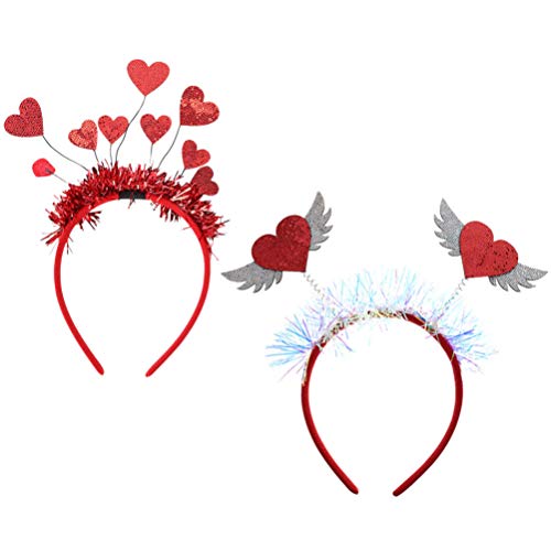 KESYOO Herz Haarreif Herz Bopper Stirnband Mottoparty Valentinstag Hair hoop Hair Accessoires Kopf Boppers Pailletten Haarreif Herz für Kinder Erwachsene von KESYOO