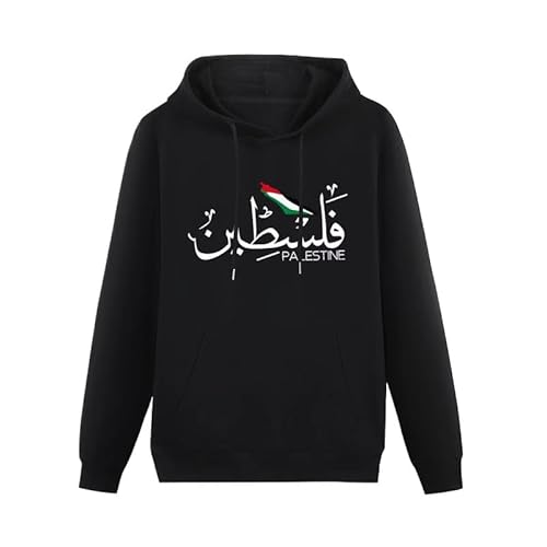 KETAFOUND Unisex-Kapuzenpullover Mit Palästinensischer Flagge Und Abzeichen – Kapuzenpullover Mit Patriotischem Palästina-Buchstabenaufdruck Aus Fleece, Modischer, Lässiger, Lockerer S von KETAFOUND