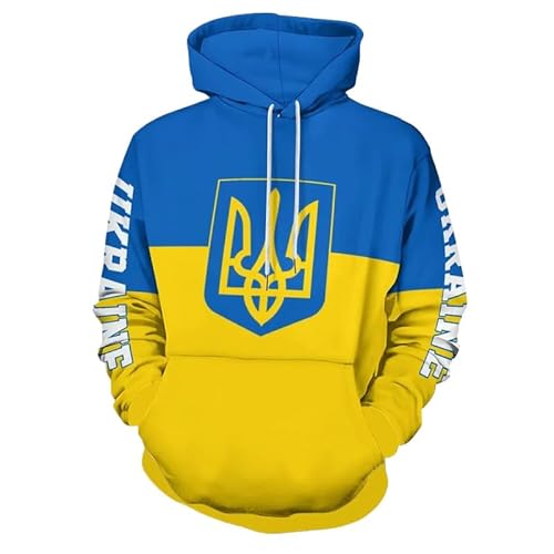 Kapuzenpullover Für Herren Und Damen – Vintage-Flagge Der Ukraine, Langärmeliger Pullover Mit Kapuze Und Taschen, Hip-Hop, Unisex, Lässig, 3D-Druck, Übergroße Sportoberteil Kapuzenpullover Für Herren Und Damen – Vintage-Flagge Der Ukraine, Langärmeliger Pullover Mit Kapuze Und Taschen, Hip-Hop, Unisex, Lässig, 3D-Druck, Übergroße Sportoberteil von KETAFOUND