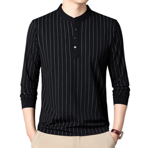 Langarmhemden Für Herren – Frühlings- Und Herbst-Streifen-Oberteile, Modische O-Ausschnitt-T-Shirts Mit Lockerer Passform, Atmungsaktive T-Shirts, Feuchtigkeitsableitender Pul von KETAFOUND