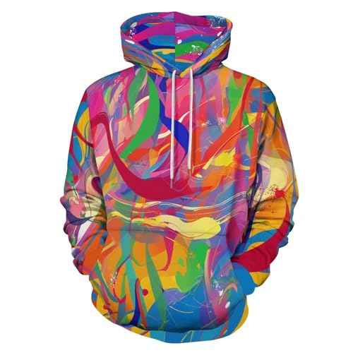 Unisex-Kapuzenpullover Mit 3D-Druck – Lustiges Graffiti-Muster, Pullover Aus Fleece Mit Kapuze Und Tasche, Lässige Sweatshirts, Große Größe, Activewear-Oberteil, Rosarot, 2XL Unisex-Kapuzenpullover Mit 3D-Druck – Lustiges Graffiti-Muster, Pullover Aus Fleece Mit Kapuze Und Tasche, Lässige Sweatshirts, Große Größe, Activewear-Oberteil, Rosarot, 2XL von KETAFOUND