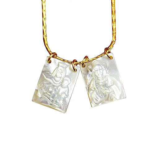 Perlmutt Jesus Und Jungfrau Maria Skapulier Halskette, Gott Und Mutter Gottes Jungfrau Maria Perlenmuschel Religiöser Glaube Halskette, 14k Gold Gefüllte Kette Perlmutt Jesus Und Jungfrau Maria Skapulier Halskette, Gott Und Mutter Gottes Jungfrau Maria Perlenmuschel Religiöser Glaube Halskette, 14k Gold Gefüllte Kette von KETLIXS