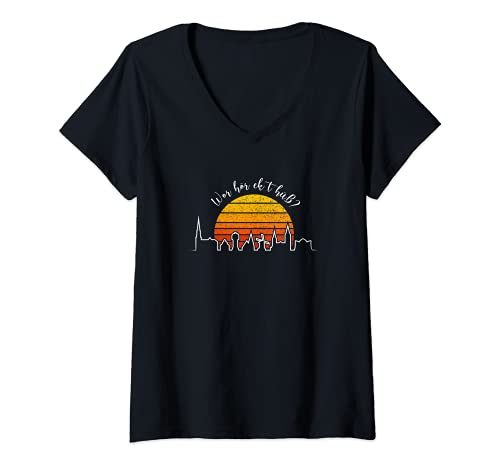 Damen WOR HÖR EK T'HÜS? - KEVELAER SKYLINE VINTAGE RETRO SONNE T-Shirt mit V-Ausschnitt Damen WOR HÖR EK T'HÜS? - KEVELAER SKYLINE VINTAGE RETRO SONNE T-Shirt mit V-Ausschnitt von KEVELAER SKYLINE