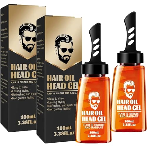 2 in 1 Haarwachs-Gel mit Kamm, Langanhaltendes Haarstyling-Gel für Männer, leichtes Haarstyling-Gel, pflegendes Haargel, Feuchtigkeitsspender für Haarspitzen, leicht zu waschen (2pcs) von KEVGNRO