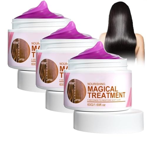 5 Seconds Magical Hair Treatment für Männer und Frauen, Keratin Repair Hair Mask, 2024 New Keratin Hair Treatment, für Haarreparatur Nähren Wiederherstellen Glätten (3pcs) von KEVGNRO