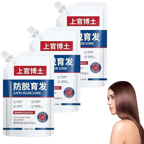 Dr. Shangguan Anti-Haarausfall-Shampoo, Anti-Haarausfall und Haarpflege, Anti-Haarausfall- und Haarwuchs-Shampoo, Haarverdichtungsshampoo für Männer und Frauen, für alle Haartypen (3 pcs) von KEVGNRO