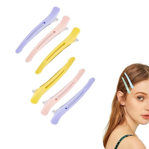 Drake Haarspangen, Drake faltenfreie Haarspangen, Drake Regenbogenspangen, Duck Billed faltenfreie Haarspangen für Frauen, Haarspangen für Make-up für Frauen (6pcs-B) von KEVGNRO