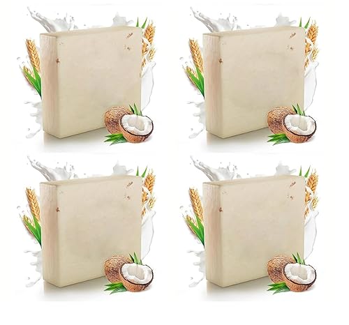 Original Reismilchseife Thailand Naturseife 60-65 Gramm Handmade Grade White Feuchtigkeitsspendende Bio Seife für Männer Frauen Handseife, Körper Badeseife, Gesichtsseife (4Pcs) von KEVGNRO