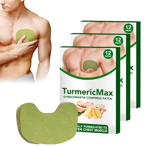 Straffung Ingwer Kompresse Patch, Cellulite Patch für Männer, männliche Brust Patch, Straffende Brusthaut, Anti-Agging Männliche Brust Straffung Patch, Brust Bauch Fett entfernen (3Boxs) von KEVGNRO