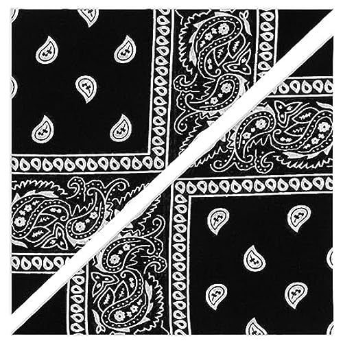 KEVOLLA Bandana Herren und Damen - 100% Baumwolle Bandanas als Nickituch, Bandana Kopftuch, Bandana Tuch (2stk Schwarz) von KEVOLLA