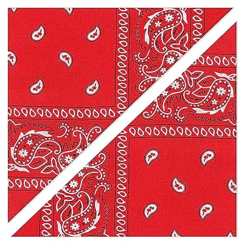 KEVOLLA Bandana Herren und Damen - 100% Baumwolle Bandanas als Nickituch, Bandana Kopftuch, Bandana Tuch (2stk Rot) von KEVOLLA