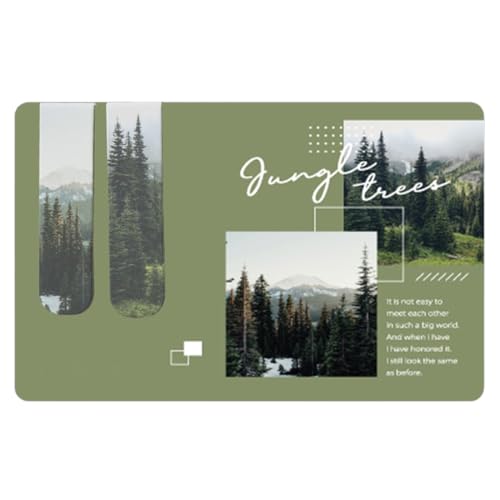 2pcs Magnetische Lesezeichen, Lesezeichen, Lesezeichen Magnetisch, Lesezeichen für Buchliebhaber, Markierung der Position von Buchseiten, Landschaft Lesezeichen, Gemütliche Lesung, Wälder, Grün. 2pcs Magnetische Lesezeichen, Lesezeichen, Lesezeichen Magnetisch, Lesezeichen für Buchliebhaber, Markierung der Position von Buchseiten, Landschaft Lesezeichen, Gemütliche Lesung, Wälder, Grün. von KEWUF