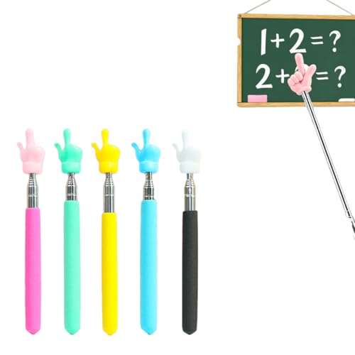 5 Stück Zeigestab Ausziehbar, Finger Zeigestock, Teleskop Lehrer Zeiger, Bunte Fingerform Zeigestock, Persönliche Interaktion, für Unterricht, Vorführungen, Vorträge, Lesungen, Fünf Farben 5 Stück Zeigestab Ausziehbar, Finger Zeigestock, Teleskop Lehrer Zeiger, Bunte Fingerform Zeigestock, Persönliche Interaktion, für Unterricht, Vorführungen, Vorträge, Lesungen, Fünf Farben von KEWUF