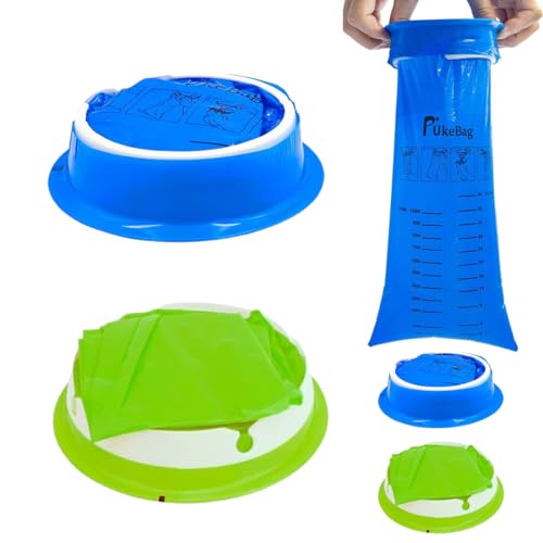 KENWOOD 10 Pcs kotztüten, spuckbeutel, Spuckbeutel mit Ring 1000ml, Hochdichte Brechbeutel mit Mundstück, Kotztüten Auto für Kinder Erwachsene Schwangere Reiseübelkeit bei Übelkeit & Erbrechen von KEWUF