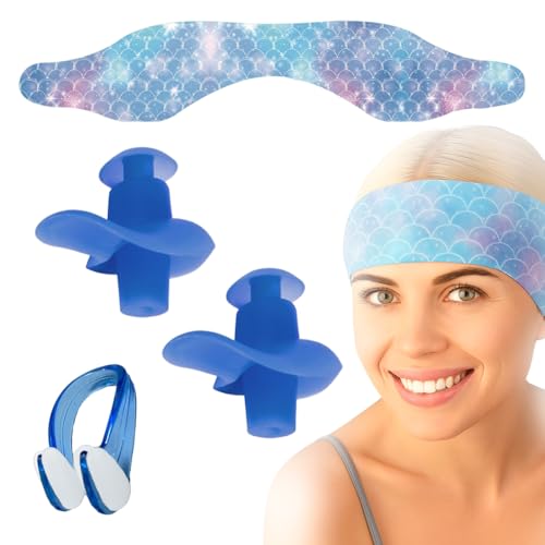 KEWUF 1 Pcs Schwimmen Stirnband für Kinder, 1 Paar Schwimm Ohrstöpsel, Hohe Elastizität & Klettverschluss, Wasserdichtes Kopfband Haarband für Tauchen, Duschen und Wassersport KEWUF 1 Pcs Schwimmen Stirnband für Kinder, 1 Paar Schwimm Ohrstöpsel, Hohe Elastizität & Klettverschluss, Wasserdichtes Kopfband Haarband für Tauchen, Duschen und Wassersport von KEWUF