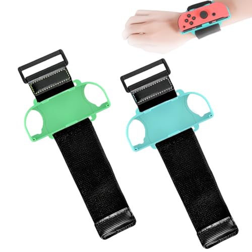 KEWUF 2 PCS Armbänder für Just Dance Switch 2025 2024 2023 2022 2021 für Zumba Burn It Up - Verstellbarer Elastischer Armband für Nintendo Switch/Switch OLED, Bänder für Erwachsene und Kinder von KEWUF