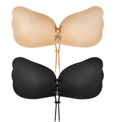 KEWUF 2 Paar Klebe Unsichtbarer Silikon Trägerloser BH Rückenfrei Abdeckungen klebe bh push up für Abendkleid Brautkleid rückenfreie Kleidung Wiederverwendbare für Rückenfreies Kleid - Cup D KEWUF 2 Paar Klebe Unsichtbarer Silikon Trägerloser BH Rückenfrei Abdeckungen klebe bh push up für Abendkleid Brautkleid rückenfreie Kleidung Wiederverwendbare für Rückenfreies Kleid - Cup D von KEWUF