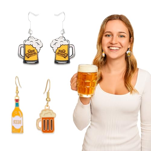 KEWUF 2 Paar Ohrringe Lustig, Bier Ohrringe, Weinflaschen Ohrringe, Lustige Ohrringe, Ohrringe für Frauen, Ohrringe mit Anhänger, Oktoberfest Party, Oktoberfest Foto Requisiten, Oktoberfest Deko KEWUF 2 Paar Ohrringe Lustig, Bier Ohrringe, Weinflaschen Ohrringe, Lustige Ohrringe, Ohrringe für Frauen, Ohrringe mit Anhänger, Oktoberfest Party, Oktoberfest Foto Requisiten, Oktoberfest Deko von KEWUF