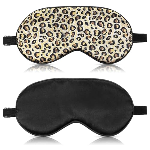 KEWUF 2 Stück Leopardenmuster schlafmaske Leopardenmuster Seidene Schlafmaske Damen, Weiche Seide Schlafmaske Augenmaske mit verstellbarem Riemen Sleep Mask Lichtblockierende Schlafbrille KEWUF 2 Stück Leopardenmuster schlafmaske Leopardenmuster Seidene Schlafmaske Damen, Weiche Seide Schlafmaske Augenmaske mit verstellbarem Riemen Sleep Mask Lichtblockierende Schlafbrille von KEWUF