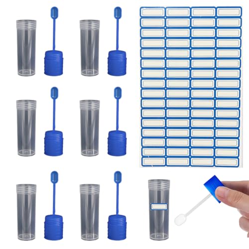 KEWUF 20 Stück Stuhlprobenröhrchen, Probenröhrchen 15ml Kotprobenröhrchen Hund Katze Stuhlprobe Stuhlröhrchen Untersuchungsröhrchen mit Löffel Schutzhülle für Stuhlprobe Haustiere zum Testen von KEWUF