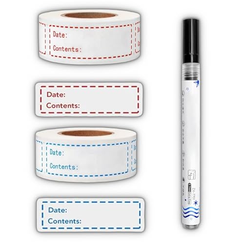 KEWUF 250 Pcs Gefrieretiketten zum Beschriften und eine Niedertemperaturmarkierung, 75 x 25mm Gefrieretiketten Selbstklebend Ablösbar Wasserfeste Gefrierdosen Etiketten Küchenetiketten KEWUF 250 Pcs Gefrieretiketten zum Beschriften und eine Niedertemperaturmarkierung, 75 x 25mm Gefrieretiketten Selbstklebend Ablösbar Wasserfeste Gefrierdosen Etiketten Küchenetiketten von KEWUF