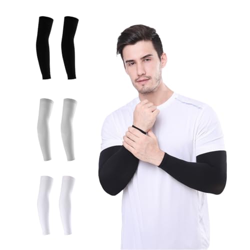 KEWUF 3 Pcs arm sleeve, armstulpen, Ärmlinge Arm Sleeve Armstulpen für Damen Herren Jugend, Ärmel ​mit UV Sonnenschutz, Tattoo Abdeckung, Kühlende Armabdeckung, Kompression Armschoner von KEWUF