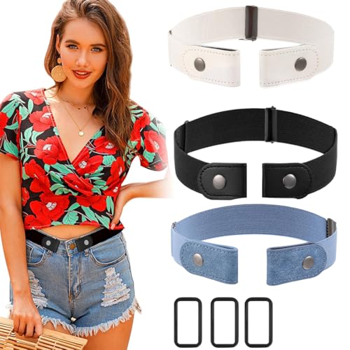 KEWUF 3 Pcs gürtel damen, gürtel ohne schnalle, Schnallenfreier Damen Stretch Elastischer Gürtel für Damen Herren, Plus Size Keine Schnalle Unsichtbarer Gürtel für Jeans Hosen KEWUF 3 Pcs gürtel damen, gürtel ohne schnalle, Schnallenfreier Damen Stretch Elastischer Gürtel für Damen Herren, Plus Size Keine Schnalle Unsichtbarer Gürtel für Jeans Hosen von KEWUF