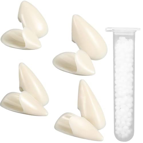 KEWUF 4 Paare Halloween Vampir Zähne Erwachsene Vampirzähne Vampire Teeth Fangs Halloween Vampir Schminke Cosplay Kostüm Accessoires Damen Herren Kinder Vampirgebiss von KEWUF