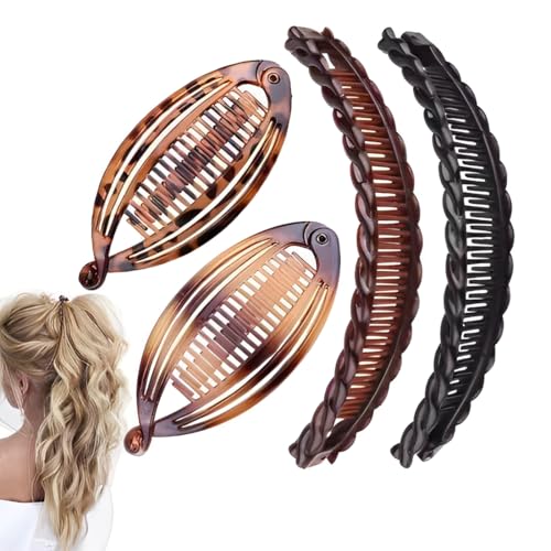 KEWUF 4 Pcs haarspangen damen, Flache Haarspangen, banana clip, bonnet, New Hair Clips, Einfach Elegante Entenschnabel Haarspange, Haarklammer für Mädchen Frauen Dickes Dünnes Haar KEWUF 4 Pcs haarspangen damen, Flache Haarspangen, banana clip, bonnet, New Hair Clips, Einfach Elegante Entenschnabel Haarspange, Haarklammer für Mädchen Frauen Dickes Dünnes Haar von KEWUF
