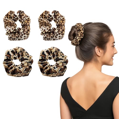 KEWUF 4 Stück Haargummi Leopardenmuster, Scrunchies Samt, Leopardenmuster, Haargummi Damen, Haargummis Braun, Leopard Print, Elastische Haargummis KEWUF 4 Stück Haargummi Leopardenmuster, Scrunchies Samt, Leopardenmuster, Haargummi Damen, Haargummis Braun, Leopard Print, Elastische Haargummis von KEWUF