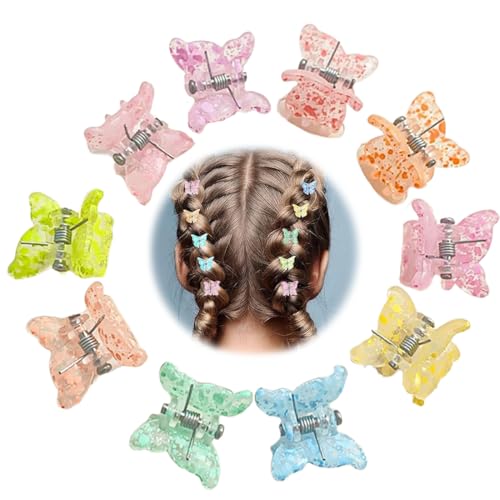 KEWUF 40 Stück Schmetterling Haarspange Klein, Glitzer-Schmetterling-Haarspangen, Mini Schmetterling Haarspangen Süße Mini Haarspiralen Clip Schmetterling Haarschmuck für Kinder Frauen von KEWUF