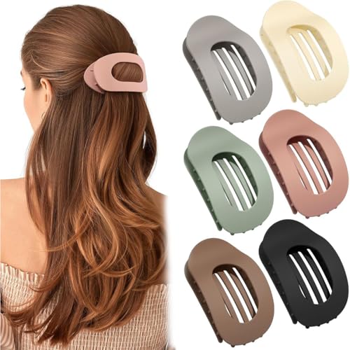 KEWUF 6 Pcs haarspangen damen, flache Haarklammern für Damen, starker Halt Frauen-Haarspangen Damen, matte große haarklammer für dünnes und dickes Haar, gebogenes Design für Liegen und Fahren KEWUF 6 Pcs haarspangen damen, flache Haarklammern für Damen, starker Halt Frauen-Haarspangen Damen, matte große haarklammer für dünnes und dickes Haar, gebogenes Design für Liegen und Fahren von KEWUF