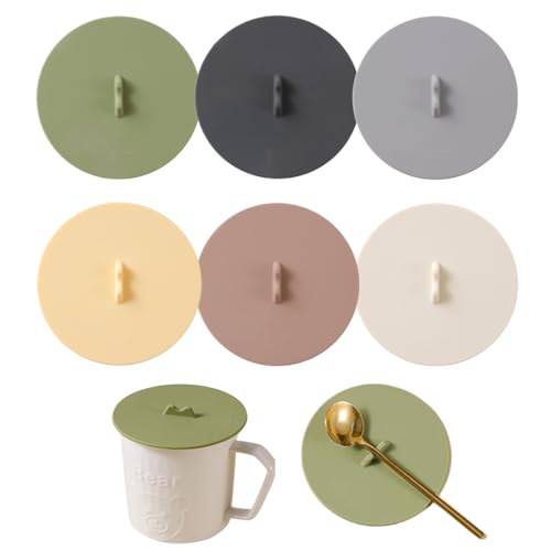 KEWUF 6 Stücke deckel für gläser, silikondeckel für gläser, glasabdeckung trinkglas, Silikon Deckel Wiederverwendbarer Anti Staub für Tasse Trinkgläser Kaffee Mug Bierkrug (10cm) von KEWUF